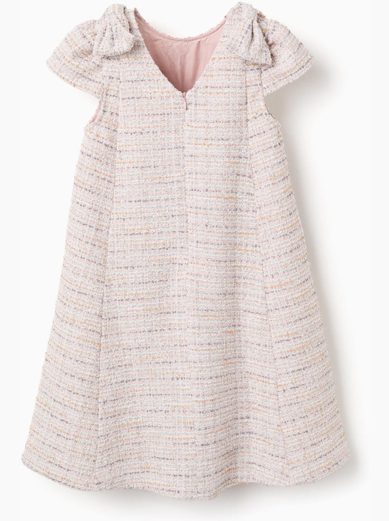 Abito in tweed a trapezio con fiocchi decorativi Rosa chiaro - Kiabi