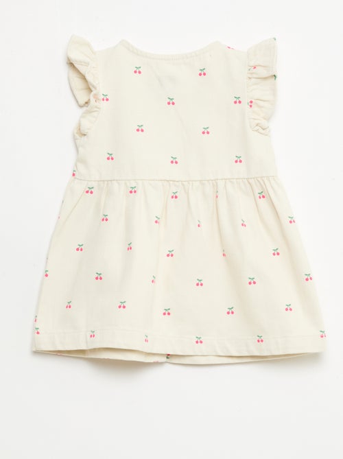 Abito in twill a righe con maniche corte - Kiabi