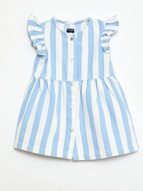 Abito in twill a righe con maniche corte - Kiabi