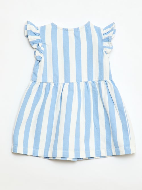 Abito in twill a righe con maniche corte - Kiabi