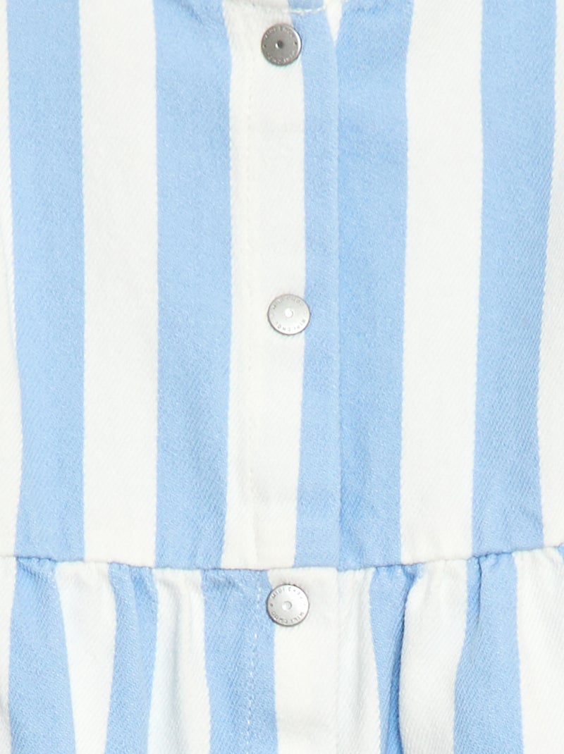Abito in twill a righe con maniche corte Blu - Kiabi