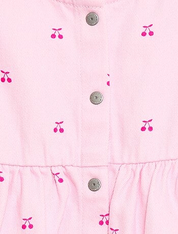 Abito in twill a righe con maniche corte