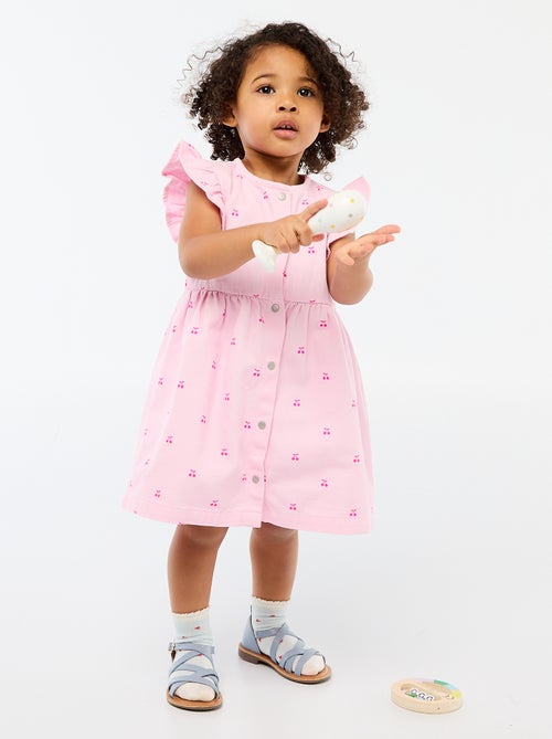 Abito in twill a righe con maniche corte - Kiabi