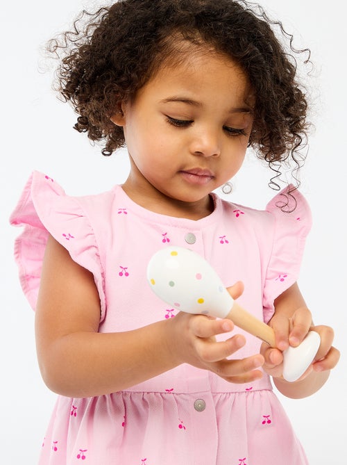 Abito in twill a righe con maniche corte - Kiabi