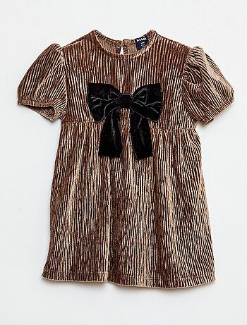 Abito in velluto a coste con fiocco decorativo