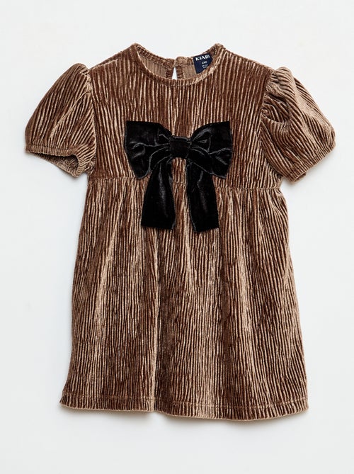 Abito in velluto a coste con fiocco decorativo - Kiabi