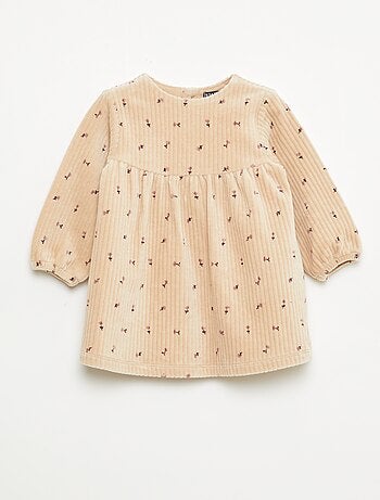 Abito in velluto a maniche lunghe con motivo