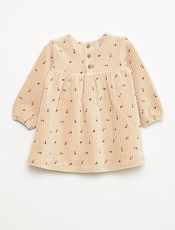 Abito in velluto a maniche lunghe con motivo