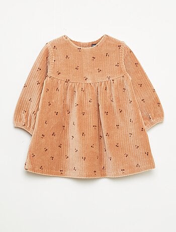 Abito in velluto a maniche lunghe con motivo