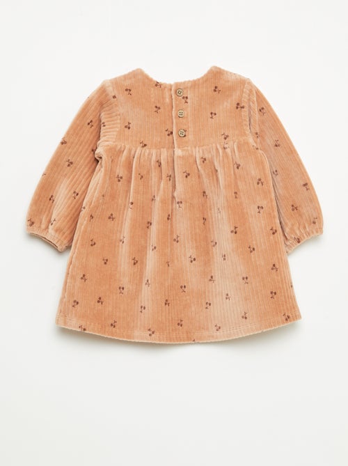 Abito in velluto a maniche lunghe con motivo - Kiabi