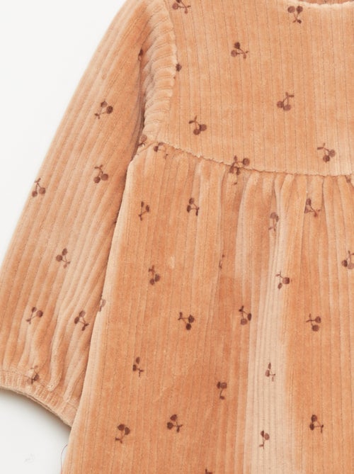 Abito in velluto a maniche lunghe con motivo - Kiabi