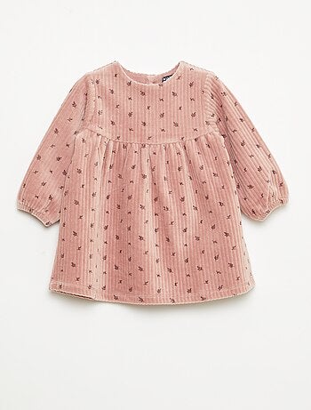 Abito in velluto a maniche lunghe con motivo