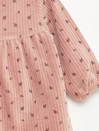 Abito in velluto a maniche lunghe con motivo