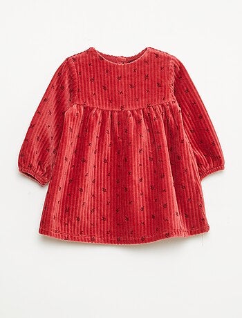 Abito in velluto a maniche lunghe con motivo