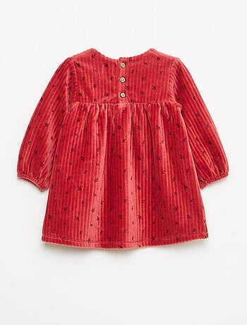 Abito in velluto a maniche lunghe con motivo