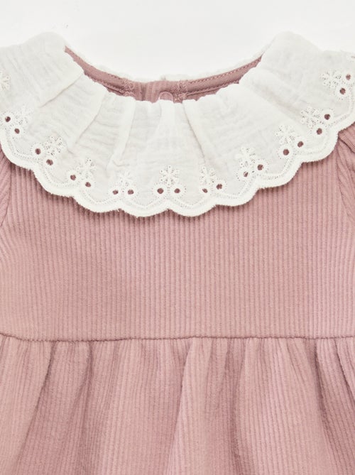 Abito interlock con ampio colletto in garza di cotone - Kiabi