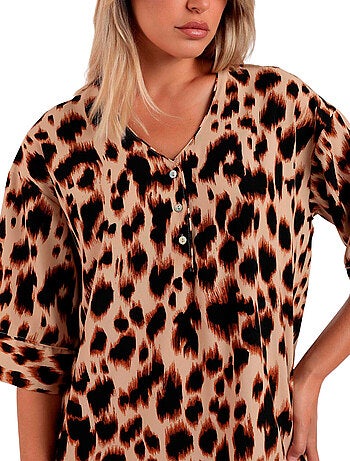 Abito kimono con maniche alla francese in pelle grande da donna ADMAS