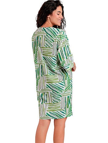 Abito kimono estivo verde con maniche alla francese da donna ADMAS