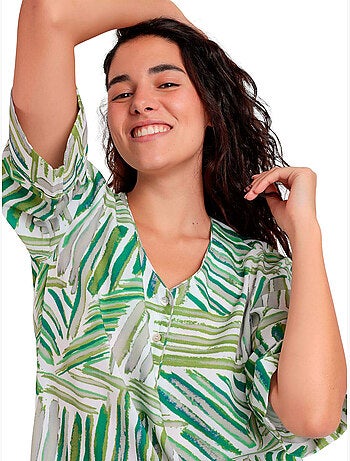 Abito kimono estivo verde con maniche alla francese da donna ADMAS