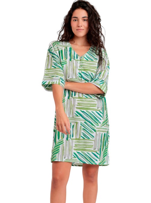 Abito kimono estivo verde con maniche alla francese da donna ADMAS - Kiabi Abito kimono estivo verde con maniche alla francese da donna ADMAS - Kiabi
