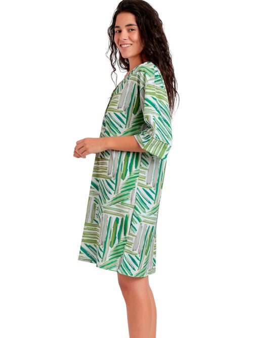 Abito kimono estivo verde con maniche alla francese da donna ADMAS - Kiabi Abito kimono estivo verde con maniche alla francese da donna ADMAS - Kiabi