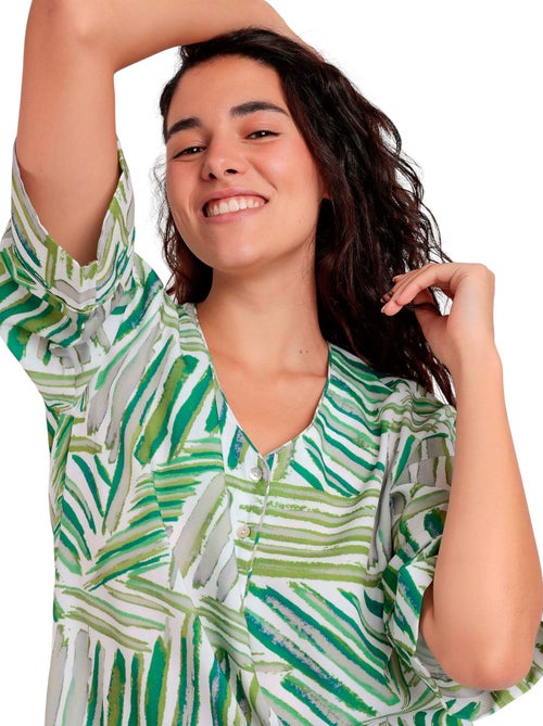 Abito kimono estivo verde con maniche alla francese da donna ADMAS - Kiabi Abito kimono estivo verde con maniche alla francese da donna ADMAS - Kiabi