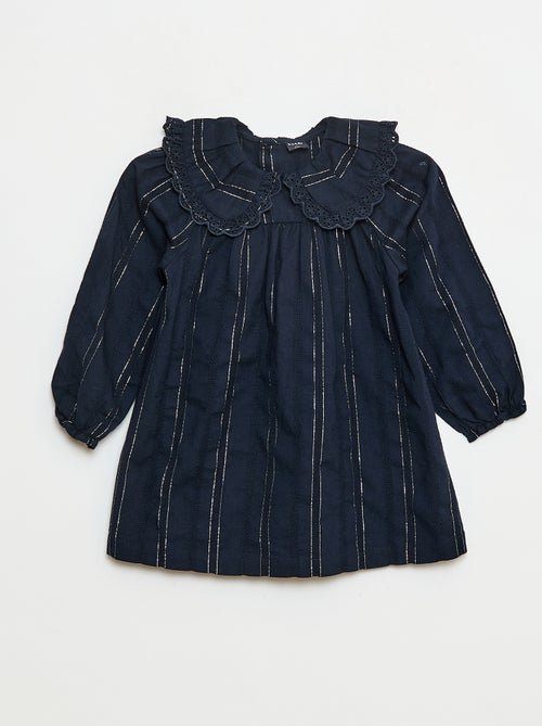 Abito leggero con fili brillanti all over + colletto con ricami - Kiabi