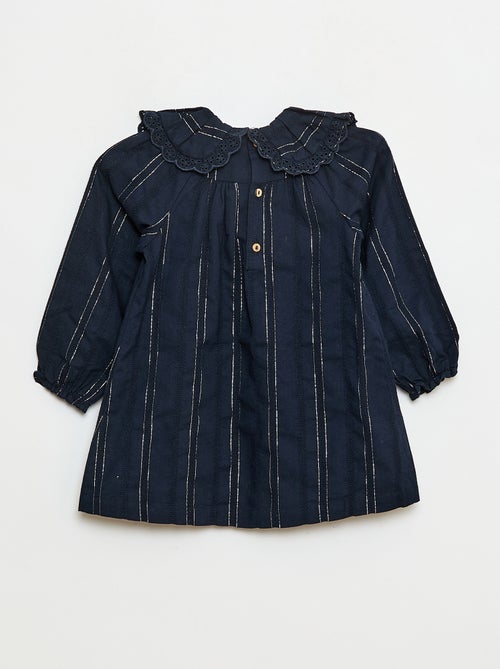 Abito leggero con fili brillanti all over + colletto con ricami - Kiabi