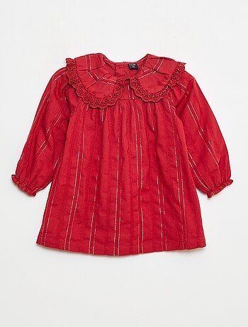 Abito leggero con fili brillanti all over + collo con ricami