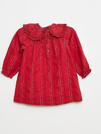 Abito leggero con fili brillanti all over + collo con ricami