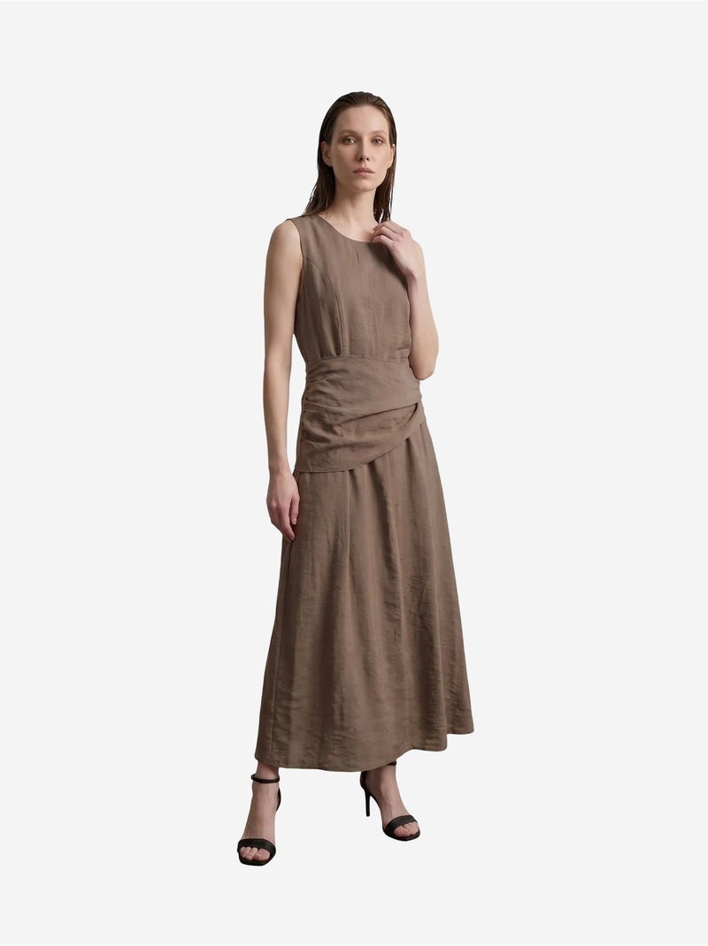 Abito longuette a trapezio senza maniche my fashion Tortora - Kiabi