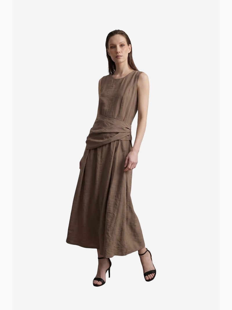 Abito longuette a trapezio senza maniche my fashion Tortora - Kiabi