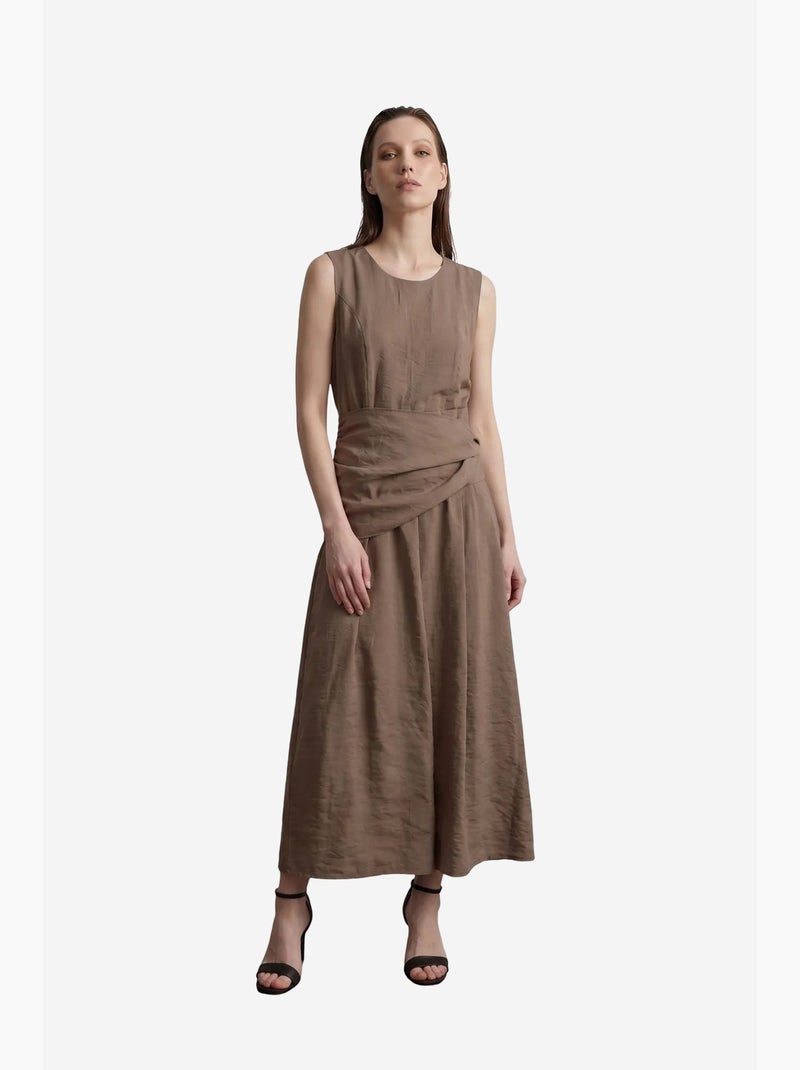 Abito longuette a trapezio senza maniche my fashion Tortora - Kiabi