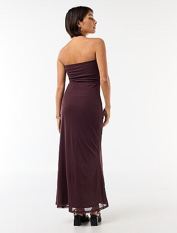 Abito lungo a bustier con sciarpa
