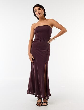 Abito lungo a bustier con sciarpa