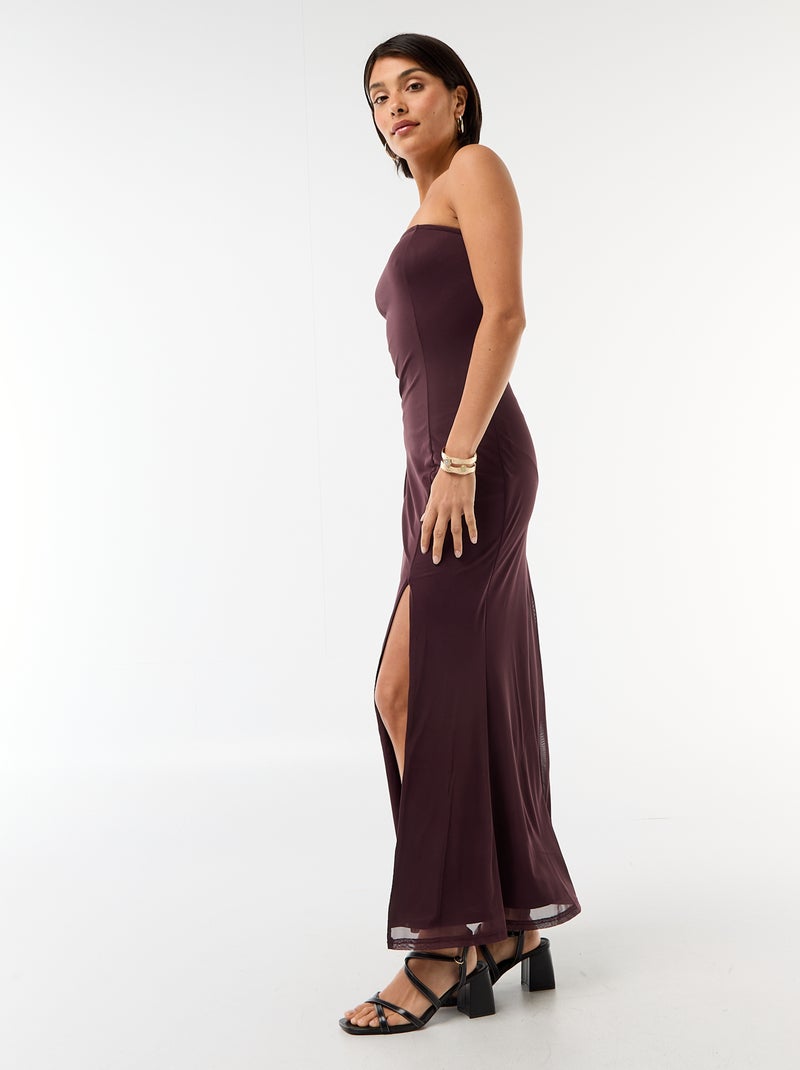 Abito lungo a bustier con sciarpa Viola - Kiabi