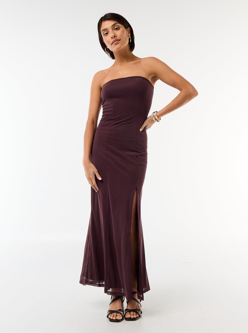 Abito lungo a bustier con sciarpa Viola - Kiabi