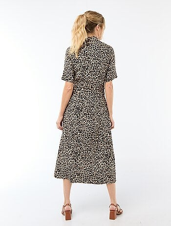 Abito lungo a camicia con cintura da annodare