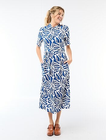 Abito lungo a camicia con cintura da annodare