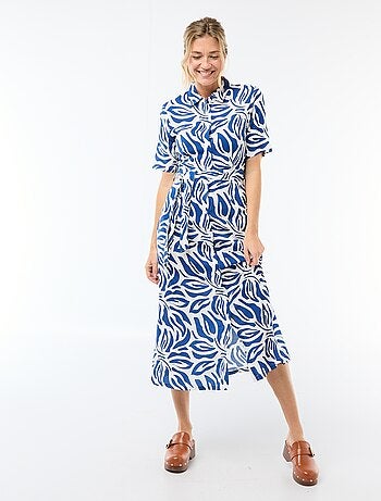 Abito lungo a camicia con cintura da annodare