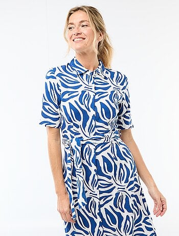 Abito lungo a camicia con cintura da annodare