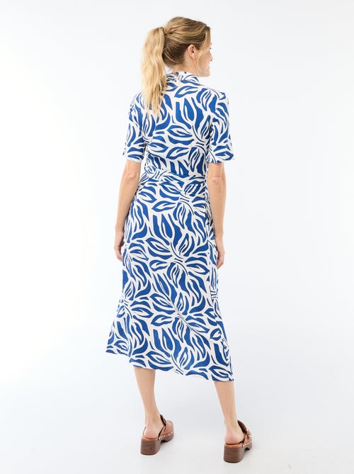 Abito lungo a camicia con cintura da annodare - Kiabi