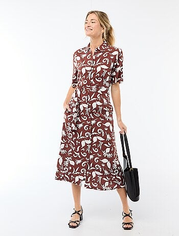 Abito lungo a camicia con cintura da annodare