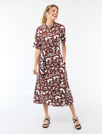 Abito lungo a camicia con cintura da annodare