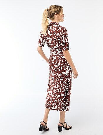 Abito lungo a camicia con cintura da annodare