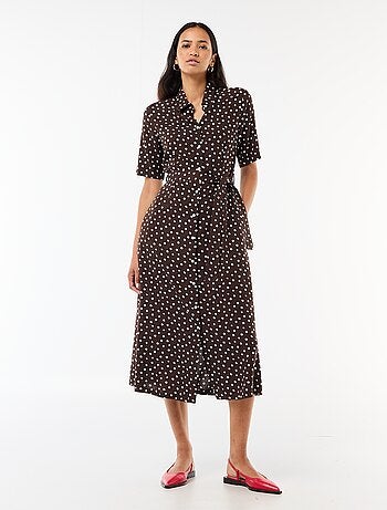 Abito lungo a camicia con cintura da annodare