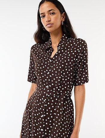 Abito lungo a camicia con cintura da annodare