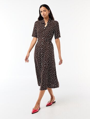 Abito lungo a camicia con cintura da annodare