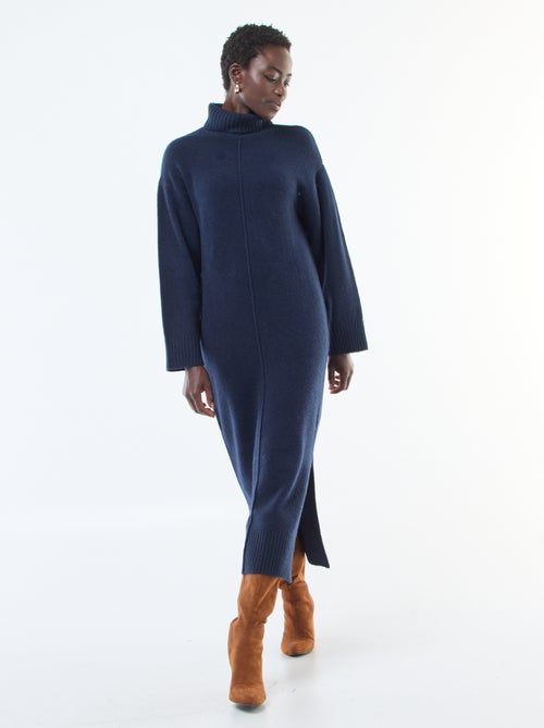 Abito lungo a collo alto in maglia - Kiabi