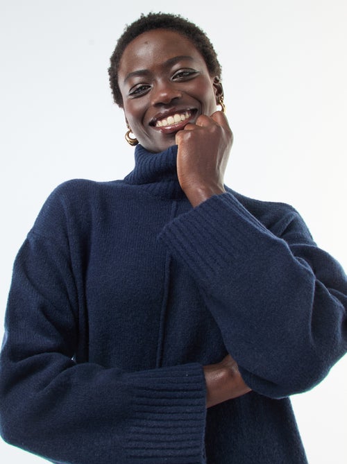 Abito lungo a collo alto in maglia - Kiabi